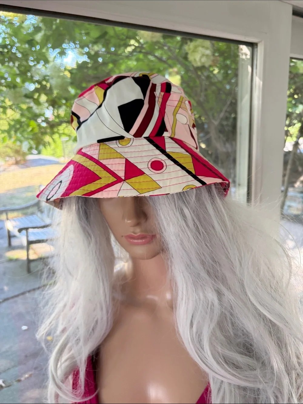 Emilio Pucci Multicolor Abstract Print Bucket Hat - Pink, Red, Yellow Size I